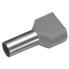 Cimco twin adereindhuls geïsoleerd 2x4mm² hulslengte 12mm grijs DIN - 100 stuks (187711)