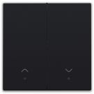 Niko afwerkingsset met lens voor 2-voudige elektronische rolluikschakelaar - Niko Home Control Matt Black (161-32006)