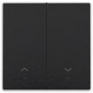 Niko afwerkingsset met lens voor 2-voudige elektronische rolluikschakelaar - Niko Home Control Piano Black (200-32006)