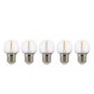 Bailey LED filament helder kogel E27 2700K 1W 80lm IP44 ecopack per 5 (144945)
