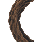 Bailey textielsnoer 3 meter 2x0.75 mm2 - bruin gedraaid (139689)
