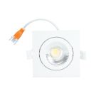 LED Republic waterdichte inbouwspot vierkant wit 5W 450lm 2000K-3000K DTW incl. driver IP65 zaagmaat Ø75mm - diameter 85mm