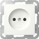 Gira stopcontact zonder randaarde  - systeem 55 zuiver wit glanzend (448003)