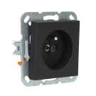 Gira stopcontact met aardpen en shutter - systeem 55 zwart mat (4485005)