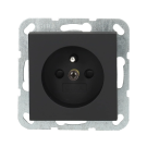 Gira stopcontact met aardpen en shutter - systeem 55 zwart mat (4485005)