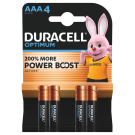 Duracell Optimum alkaline batterijen AAA 1,5V - verpakking 4 stuks (D137516)