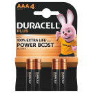 Duracell Plus alkaline batterijen 100 AAA 1,5V - verpakking 4 stuks (D141117)