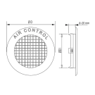 AIR CONTROL ventilatierozet inbouw 70mm kunststof 32cm2 - wit (20201090)