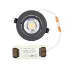 LED Republic waterdichte inbouwspot rond zwart 10W 1.000lm 2000K-3000K DTW incl. driver IP65 zaagmaat Ø90mm - diameter 104mm