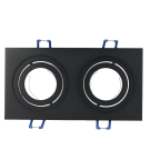Yphix inbouwspot vierkant kantelbaar zwart GU10 zaagmaat 2xØ80mm - afmeting 175mm x 93mm 2-voudig (50117223)