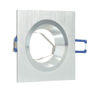 Yphix inbouwspot vierkant vast aluminium GU10 zaagmaat Ø78mm - diameter 93mm - verdiept (50114302)