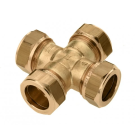 Bonfix kruisstuk messing knelfitting 22mm x 22mm x 22mm x 22mm (82511)