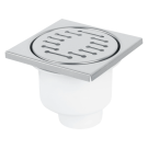 Differnz doucheput kunststof met onderuitlaat 95x100x100mm - mat chroom (33.010.75)