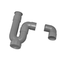 De Beer buissifon universeel ABS model S en P lijmverbinding 40mm - grijs (410002001)