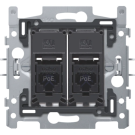 Niko sokkel UTP contactdoos 2-voudig Cat6A vlakke uitvoering voor klauwbevestiging (170-66172