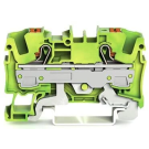 Wago aardklem 2-draads mm met drukknop groen-geel (2206-1207)