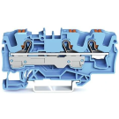 Wago rijgklem 3-draads 6mm met drukknop blauw per 25 stuks (2206-1304)