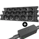 Heatfan radiator ventilator 5-voudig zwart - set 3 stuk (56097)