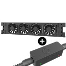 Heatfan radiator ventilator 4-voudig zwart - set 1 stuk (56165)