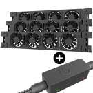 Heatfan radiator ventilator 4-voudig zwart - set 3 stuk (56189)