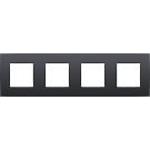 Niko afdekplaat 4 horizontaal/verticaal - 71mm centerafstand - Intense Antraciet  (133-76400)