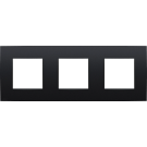 Niko afdekplaat 3-voudig 71mm centerafstand - Intense Matt Black (136-76700)