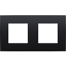 Niko afdekplaat 2-voudig 71mm centerafstand - Intense Matt Black (136-76800)