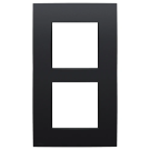 Niko afdekplaat dubbel verticaal - 60mm centerafstand - Intense matt black (136-76200)