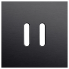 Niko Rocker afdekplaat enkelvoudig dubbel - Alu Black Brushed (224-56102)