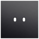 Niko Toggle afdekplaat enkelvoudig dubbel - Alu Black Brushed (224-57102)