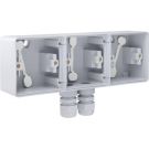 Niko Hydro 3-voudig horizontale opbouwdoos - leeg met 2x M20 ingang IP55 - grijs (700-84952)