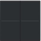 Niko afwerkingsset voor draadloze schakelaar met 4 toetsen - Pure Bakelite Piano Black (200-00007)