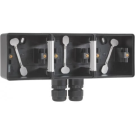 Niko Hydro 3-voudig horizontale opbouwdoos - leeg met 2x M20 ingang IP55 - zwart (761-84952)