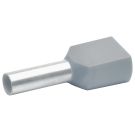 Klauke twin adereindhuls geïsoleerd 4mm2 hulslengte 12mm grijs - per 100 stuks (87412)