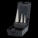 Labor stappenboor 1x ø4-12mm, 1x ø4-20mm en 1x ø6-30mm HSS-Geslepen - set 3 delig (AZ910003)