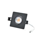 INTERLight inbouwspot kantelbaar dimbaar vierkant zwart 8W 640lm 2700K incl. driver Ø82mm - zaagmaat Ø63mm IP44 (IL-DCMS8K27B)
