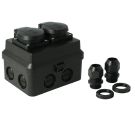 ATTEMA aftakdoos met wartels M25 en WCD 2-voudig IP54 zwart (AK2-M20/M25)