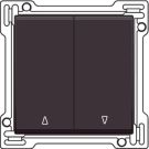Niko drukknop rolluikschakelaar dark brown coated (124-65914)