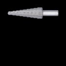 Labor stappenboor ø4-12x65mm HSS-Geslepen 9 boortrappen (AZ004012)