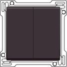 Niko schakelwip 2-voudig dark brown coated (124-61505)