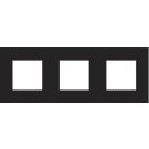 Niko afdekplaat stopcontact 3-voudig 71mm centerafstand - Pure Bakelite Piano Black (200-76700)