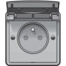 Niko Hydro waterdicht stopcontact - grijs -  met penaarde en klapdeksel  (700-36600)