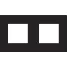 Niko afdekplaat stopcontact 2-voudig 71mm centerafstand - Pure Bakelite Piano Black (200-76800)