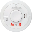 Ei Electronics multi-sensormelder rook-CO-hitte melder 230V met 10 jaars lithium back-up - bedraad koppelbaar (EI3030)