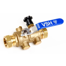 VSH kogelstopkraan met keerklep en hendel knelfitting 15mm (0504185)