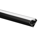 Yphix LED strip profiel Tarenta zwart hoek met melkwitte afdekkap - 1 meter (50289478)