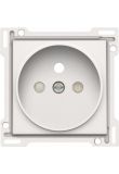 Niko afwerking voor stopcontact met penaarde, kinderveiligheid, inbouwdiepte 21mm - Pure Steel White (154-66101)