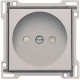 Niko afwerking voor stopcontact zonder aarding met kinderveiligheid inbouwdiepte 21mm - Original Light Grey (102-66501)