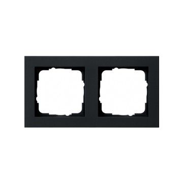 Gira E2 afdekplaat stopcontact 2-voudig - zwart mat (021209)