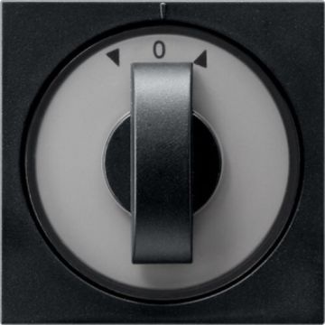 Gira afdekking jaloezieschakelaar met draaiknop - Systeem 55 Zwart mat (0666005)